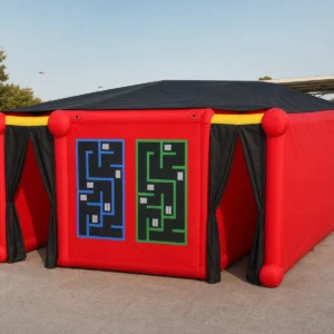 Commercial Inflatable Maze - Red Twin Entry Covered - product view 3