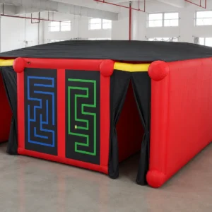 Commercial Inflatable Maze - Red Twin Entry Covered - product view 1