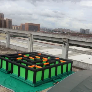 Commercial Inflatable Maze - Black Green Open Top Obstacle Route - product view 2