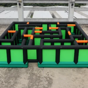 Commercial Inflatable Maze - Black Green Open Top Obstacle Route - product view 1