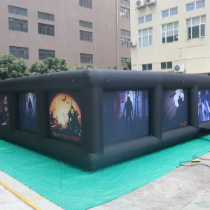 Commercial Inflatable Maze - Black Halloween Open Top Route - product view 2