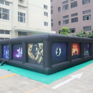 Commercial Inflatable Maze - Black Halloween Open Top Route - product view 4