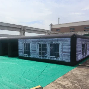 Commercial Inflatable Maze - Gray Wood Print Route - product view 1
