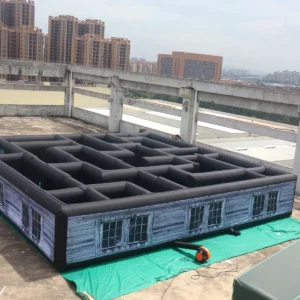 Commercial Inflatable Maze - Gray Wood Print Route - product view 2
