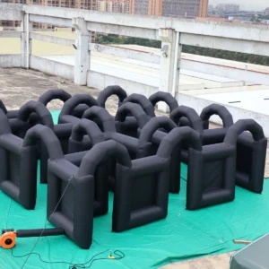Commercial Inflatable Maze - Black Open Grid Arch - product view 2