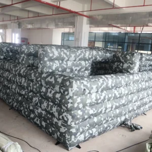 Commercial Inflatable Maze - Gray Camouflage Stacked Rail - product view 4