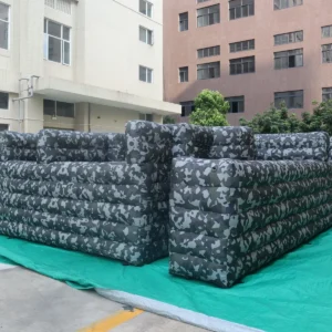 Commercial Inflatable Maze - Gray Camouflage Stacked Rail - product view 1