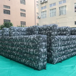 Commercial Inflatable Maze - Gray Camouflage Stacked Rail - product view 2