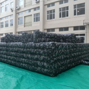 Commercial Inflatable Maze - Gray Camouflage Stacked Rail - product view 5