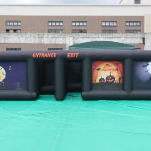 Commercial Inflatable Maze - Black Open-Top Halloween Route - product view 2