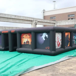 Commercial Inflatable Maze - Black Open-Top Halloween Route - product view 4