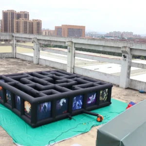 Commercial Inflatable Maze - Black Open-Top Halloween Route - product view 3