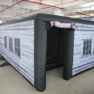 Commercial Inflatable Maze - Gray Wood Flat-Roof Enclosed - product view 4