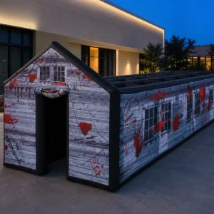 Commercial Inflatable Maze - Gray Blood Open-Top Gable Front - product view 3