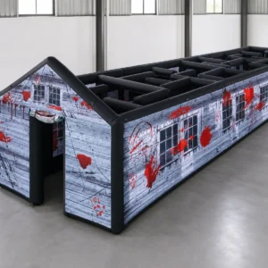 Commercial Inflatable Maze - Gray Blood Open-Top Gable Front - product view 1