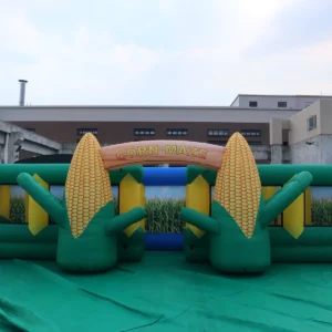 Commercial Inflatable Maze - Green Yellow Corn Open Top - 10 x 10m - P165 - product view 5