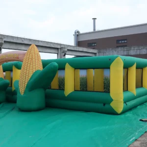 Commercial Inflatable Maze - Green Yellow Corn Open Top - 10 x 10m - P165 - product view 1