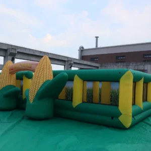 Commercial Inflatable Maze - Green Yellow Corn Open Top - 10 x 10m - P165 - product view 2