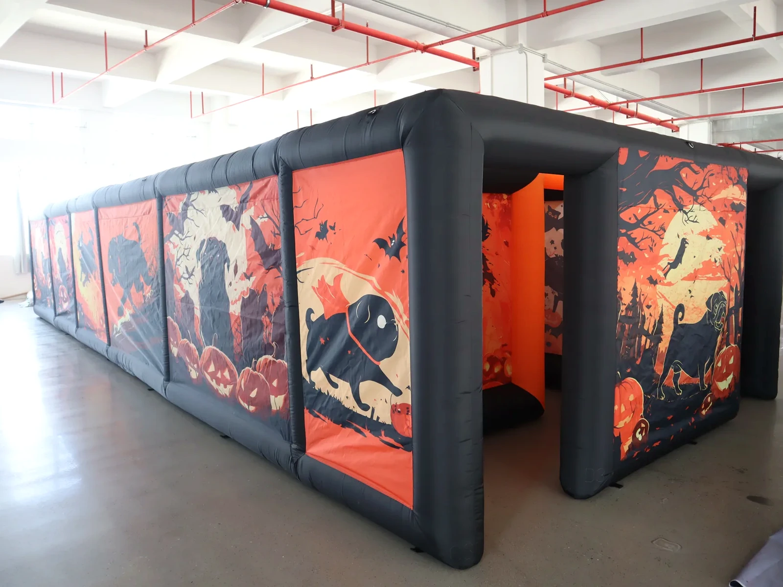 Commercial Inflatable Maze - Orange Halloween Open Top - product view 1
