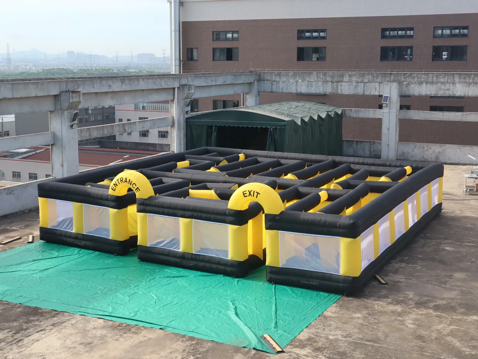Commercial Inflatable Maze - Black Yellow Open Top - product view 1