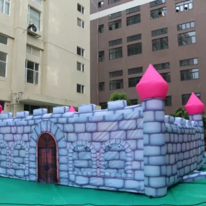 Commercial Inflatable Maze - Gray Pink Castle Open Top - product view 1