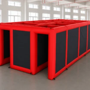 Commercial Inflatable Maze - Red Black Dual Passage Open Top - product view 1