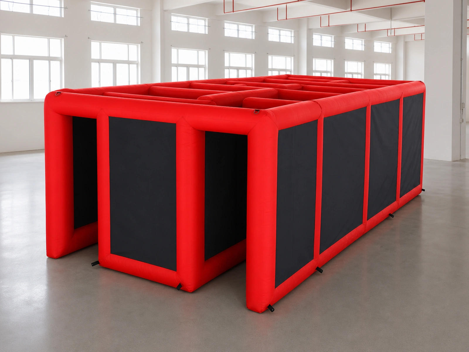 Commercial Inflatable Maze - Red Black Dual Passage Open Top - product view 1