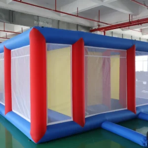 Commercial Inflatable Maze - Red Blue Yellow Mesh Open Top - product view 2