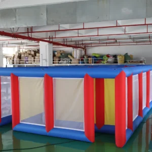 Commercial Inflatable Maze - Red Blue Yellow Mesh Open Top - product view 3