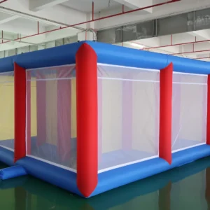 Commercial Inflatable Maze - Red Blue Yellow Mesh Open Top - product view 1