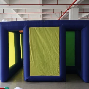 Commercial Inflatable Maze - Navy Yellow Green Open Top - product view 4