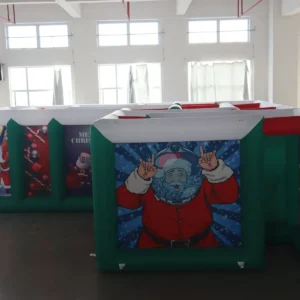 Commercial Inflatable Maze - Green Christmas Printed Open Top - product view 2