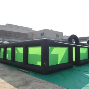 Commercial Inflatable Maze - Black Lime Green Dual Arch Open Top - product view 4