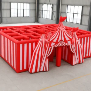 Commercial Inflatable Maze - Red White Circus Open Top - product view 3