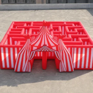 Commercial Inflatable Maze - Red White Circus Open Top - product view 1