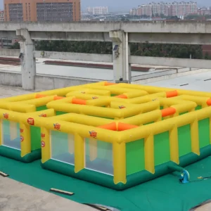 Commercial Inflatable Maze - Yellow Green Open Top - 10 x 10 x 2m - P186 - product view 3