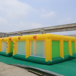 Commercial Inflatable Maze - Yellow Green Open Top - 10 x 10 x 2m - P186 - product view 2