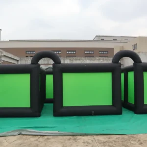 Commercial Inflatable Maze - Black and Green Open Grid - product view 2