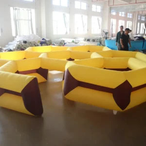 Air Science 5x5x0.74 yellow and dark-brown low-wall honeycomb inflatable maze - product view 3