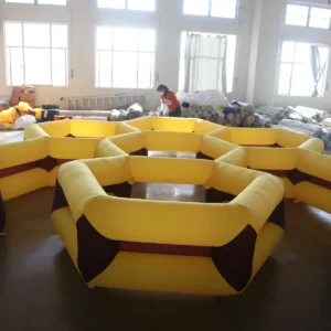 Air Science 5x5x0.74 yellow and dark-brown low-wall honeycomb inflatable maze - product view 2
