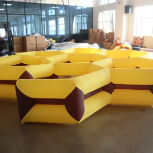Air Science 5x5x0.74 yellow and dark-brown low-wall honeycomb inflatable maze - product view 1