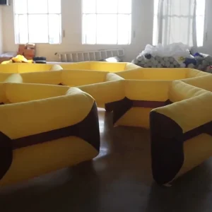 Air Science 5x5x0.74 yellow and dark-brown low-wall honeycomb inflatable maze - product view 4