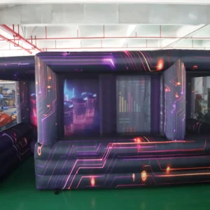 Air Science 4x9x2 purple/black technology-print open inflatable maze - product view 2