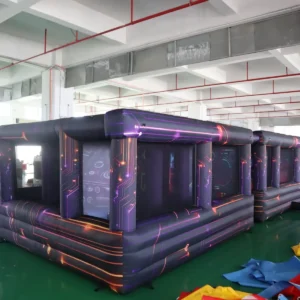 Air Science 4x9x2 purple/black technology-print open inflatable maze - product view 1