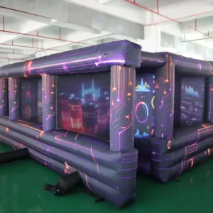 Air Science 4x9x2 purple/black technology-print open inflatable maze - product view 3