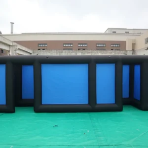 Air Science 7x7x2 black/blue open-top commercial inflatable maze - product view 2