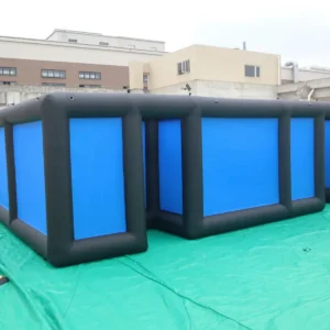 Air Science 7x7x2 black/blue open-top commercial inflatable maze - product view 1
