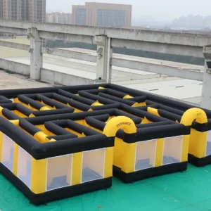 Air Science 10x10x2 yellow/black mesh-wall commercial inflatable maze - product view 1