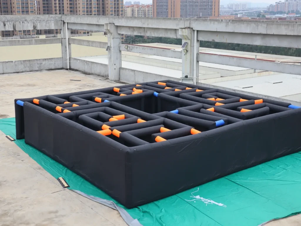 Air Science 10x10x2 plain black open-top commercial inflatable maze
