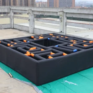 Air Science 10x10x2 plain black open-top commercial inflatable maze - product view 1